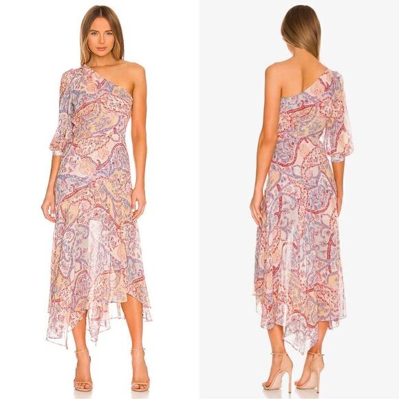 Veronica Beard Kimber Asymmetrical Dress Paisely Size 4